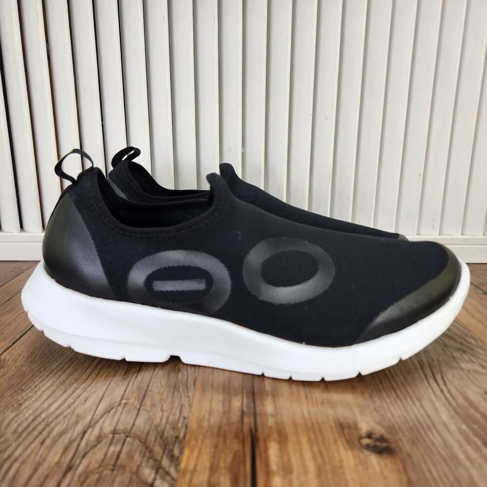 Oofos OOmg Sport Low Mens Size 8 Black White Lightweight Comfort Recovery Shoes